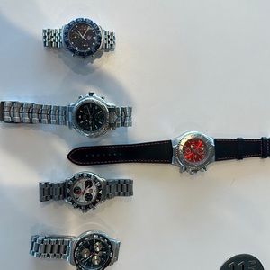 Vintage authentic Tag Heuers and a technomarine chronograph